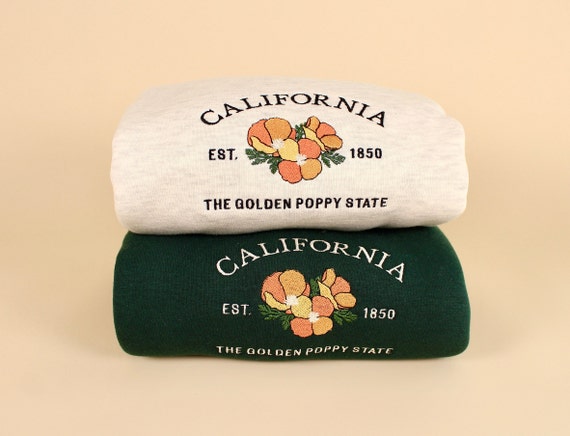 Embroidered California Poppy Sweatshirt | Unisex State
