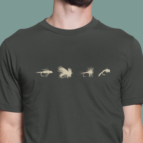 Fly Fishing Flies Silhouette T-Shirt | Fly Fishing Shirt