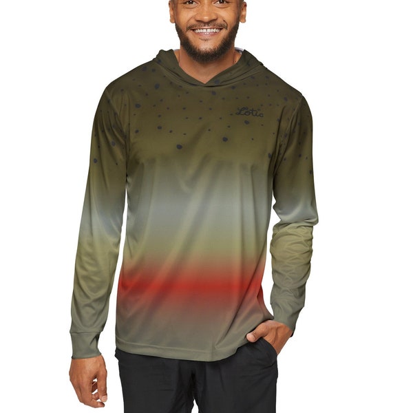 Cutthroat Trout Skin Performance Fishing Sun Hoodie | Trout Spots Breathable Long Sleeve Fly Fishing Shirt | UPF 50+