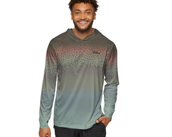 Rainbow Trout Skin Performance Fishing Sun Hoodie | Trout Spots Breathable Long Sleeve Fly Fishing Shirt