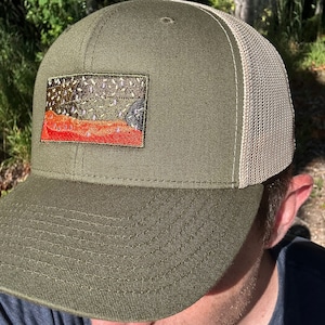 Brook Trout Skin Pattern Embroidered Hat
