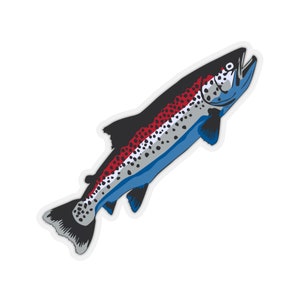 Trout Sticker | Red, White and Blue Trout | Patriotic Trout Decal