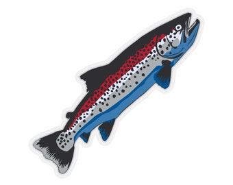 Trout Sticker | Red, White and Blue Trout | Patriotic Trout Decal