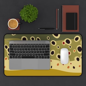 Brown Trout Skin Pattern Desk Mat