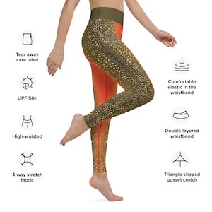 Womens Brook Trout Skin Pattern Yoga Leggings