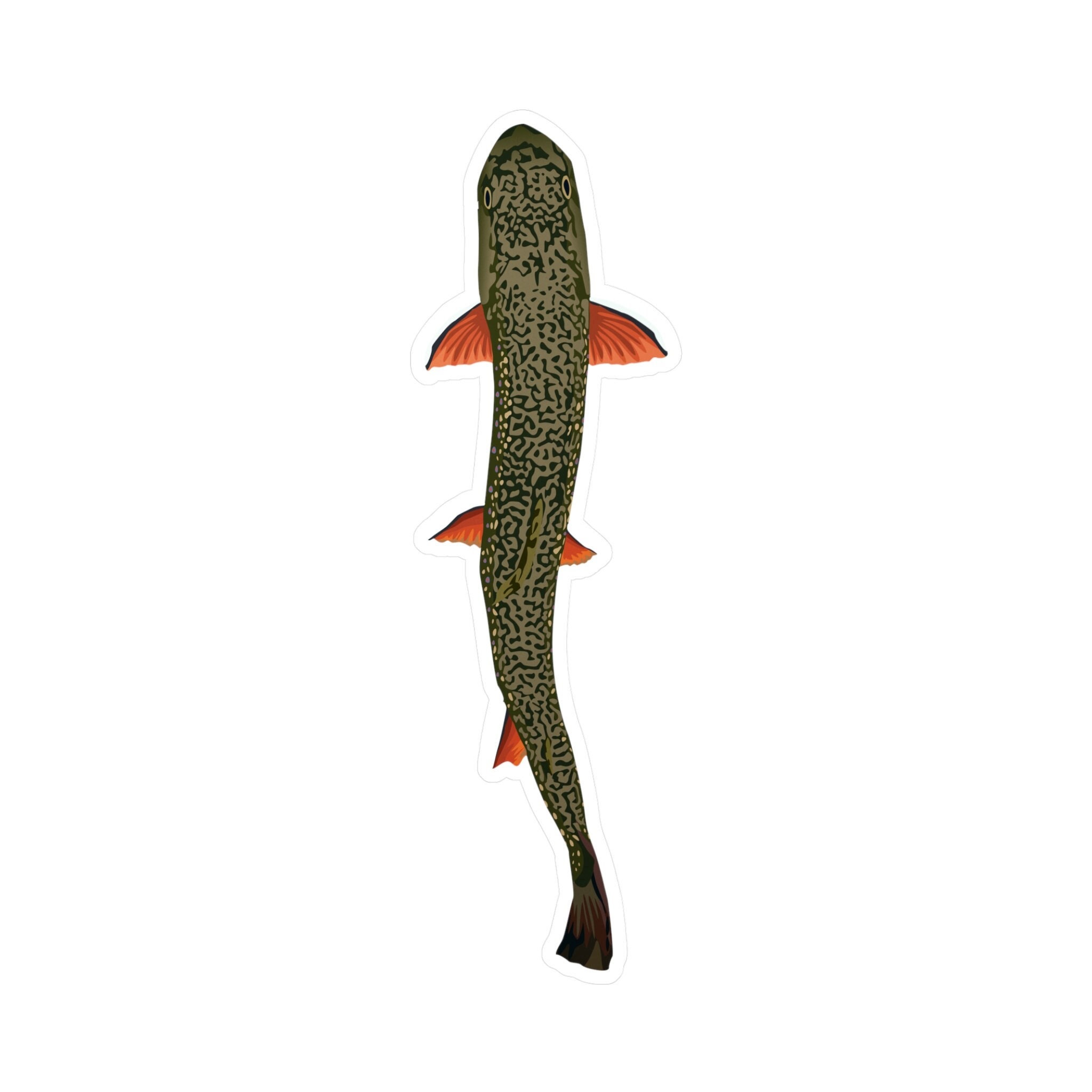 Swimming Brook Trout Sticker | Kiss-Cut Vinyl Fishing Decal