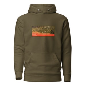 Brook Trout Skin Pattern Hoodie | Fishing Sweatshirt