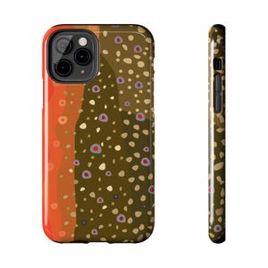 Bachforelle Skin Tough iPhone Fall | Forelle Muster Fliegenfischen Handyhülle