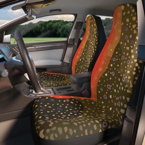 Brook Trout Skin Pattern Car Seat Covers | Set of 2