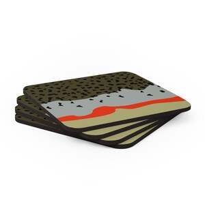 Cutthroat Trout Skin Pattern - Corkwood Coaster Set