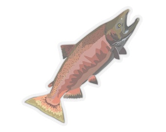 King Salmon Decal | Chinook Salmon | Kiss-Cut Stickers