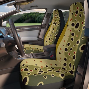 Brown Trout Skin Pattern Car Seat Covers | Set of 2
