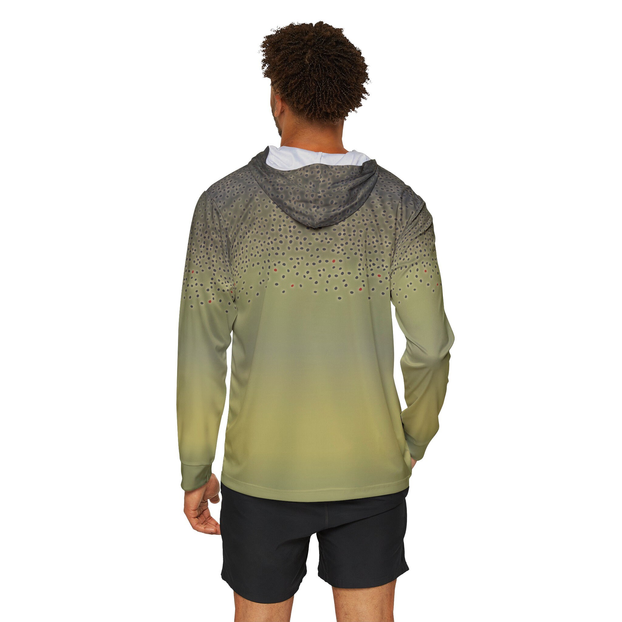 Brook Trout Hooded Sport Tec Performance Shirt, Long Sleeve