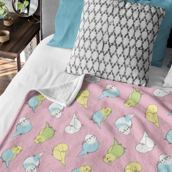 Budgie Blanket | Parakeet Blanket, Bird Blanket, Kawaii Blanket, Birb Lover Gift