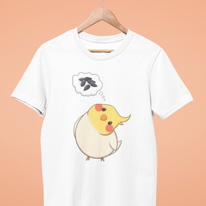 Cockatiel Unisex T-Shirt - Thinking About Seeds | Cute Cockatiel Shirt, Parrot T-Shirt, Kawaii Tshirt, Birb Tshirt