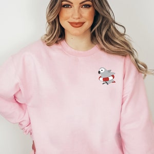 Pool Party African Grey Sweatshirt | Birb Sweater, Cute Parrot Crewneck, African Grey Parrot Gift, Kawaii Clothing