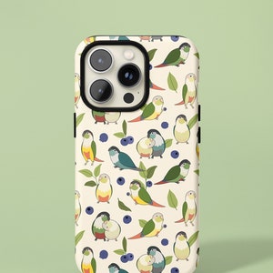 Blueberry Conures Tough Phone Case | Green Cheek Conure Phone Case, Cute Bird Phone Case, Conure Gift, Parrot Phone Case, Pet Bird Gift