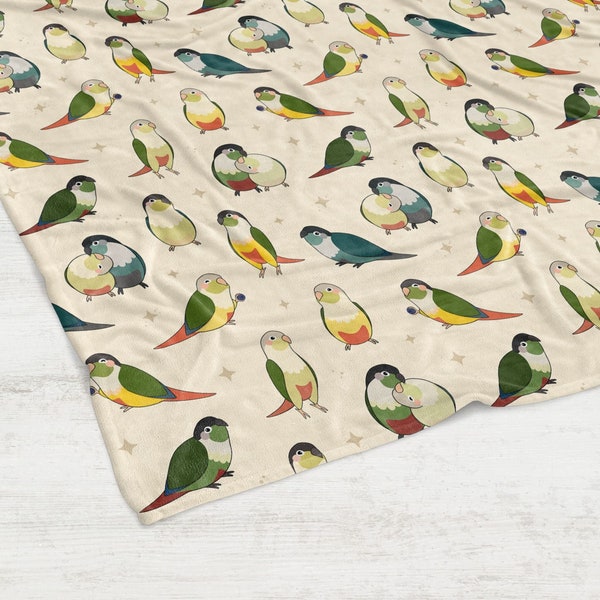 Green Cheek Conure Blanket | Parrot Blanket, Pet Bird Blanket, Kawaii Blanket, Birb Lover Gift, Green Cheeked Conure Gift