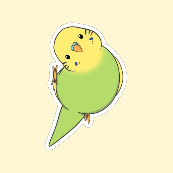 Cute Budgie Sticker | Cute Bird Stickers, Parakeet Sticker, Kawaii Stickers
