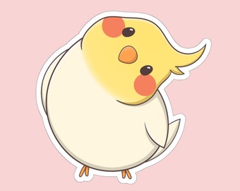 Cuddly Cockatiel Sticker | Cute Birb Stickers, Kawaii Stickers, Laptop Stickers, Cute Stationary