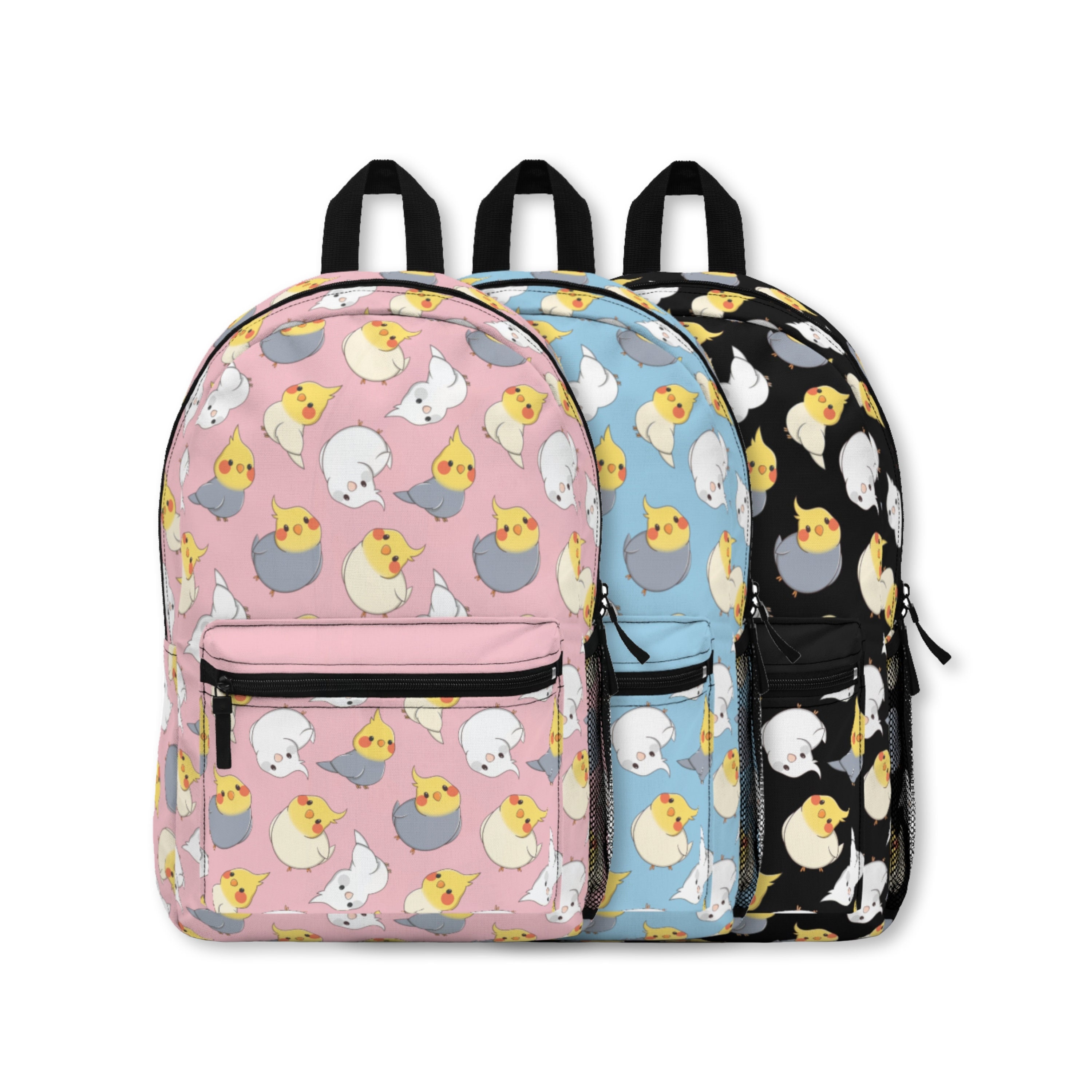 Hand Painted Perry Pink Backpack with Bird and Floral Design Bird Print Backpack - Etsy main image 4