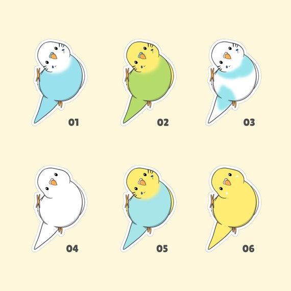 Budgie Bird Sticker Labels for Party Bag Sweet Cones 