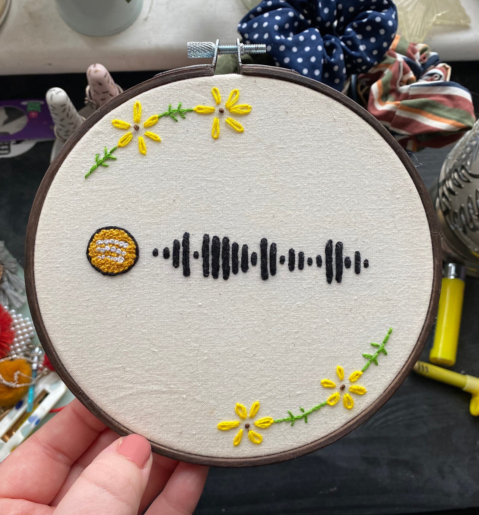 Reys Theme Spotify Code Embroidery Hoop Etsy