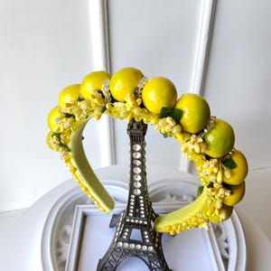 Lemon Headband for Kids & Adults – Mini Lemon Fruit Crown – Summer Yellow Hair Accessory – Handmade Lemon Tiara Gift