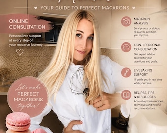Macaron Mentor. Expertkonsultation online. Lär dig perfekta franska macarons. Bakhjälp