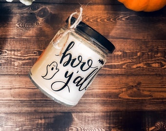 Halloween spooky home decor candle pumpkin spice home made