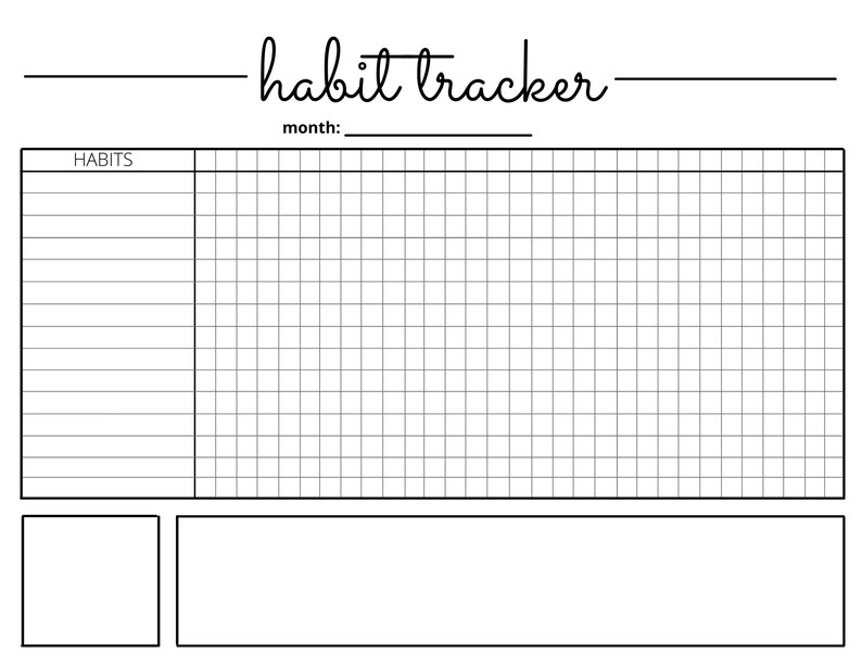 Printable Daily Habit Tracker, Routine, Routine Tracking, Monthly Habit