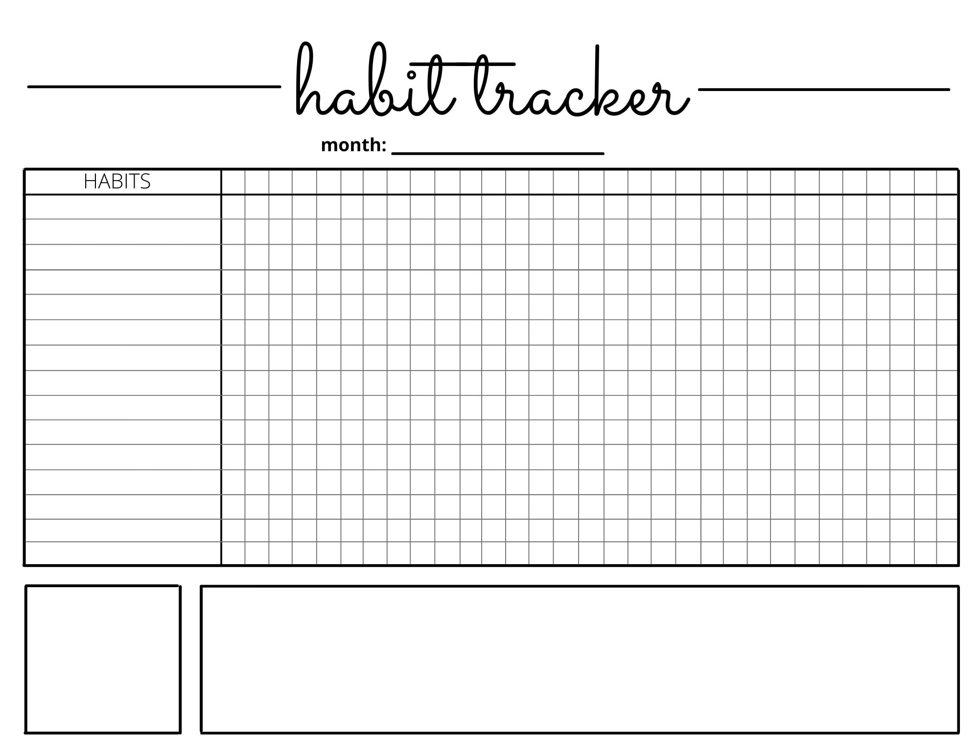 Printable Daily Habit Tracker, Routine, Routine Tracking, Monthly Habit