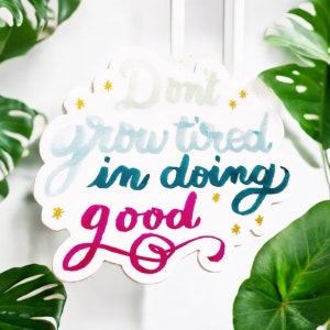 Doing Good Faith Art Vinyl Schriftzug Wasserflasche Journal Aufkleber