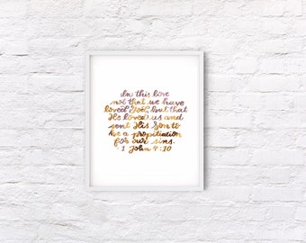God’s Love Digital Print, 8x10 Christian Faith Art Calligraphy Home Decor