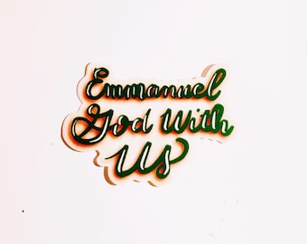 Emmanuel Christmas Themed Waterproof Vinyl Seasonal Sticker