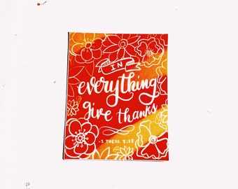 In Everything Give Thanks Sticker, Verse Faith Art Vinyl Sticker