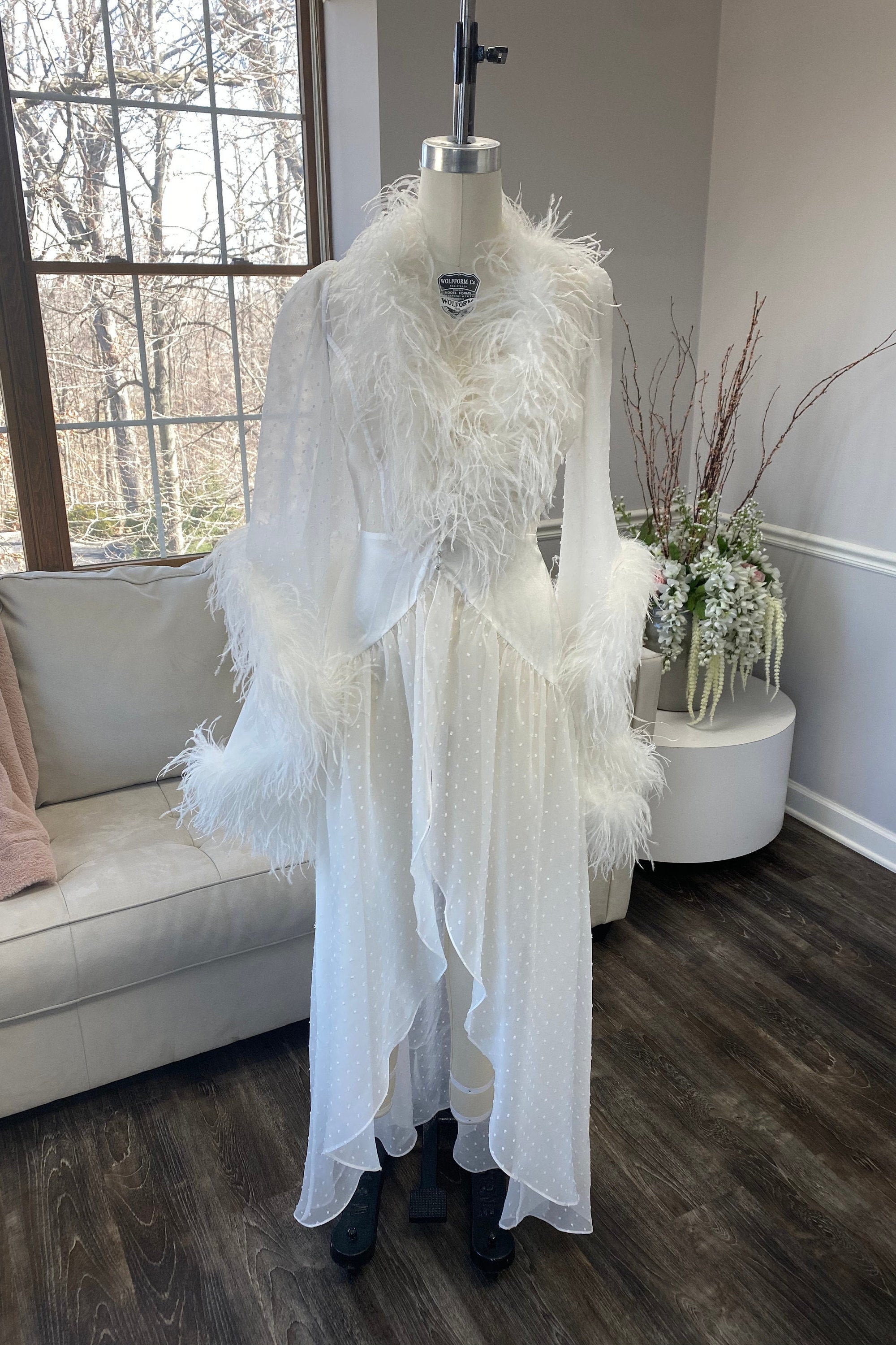 Ostrich Feather Robe/luxury Bridal Robe/negligee/ Boudoir Etsy UK
