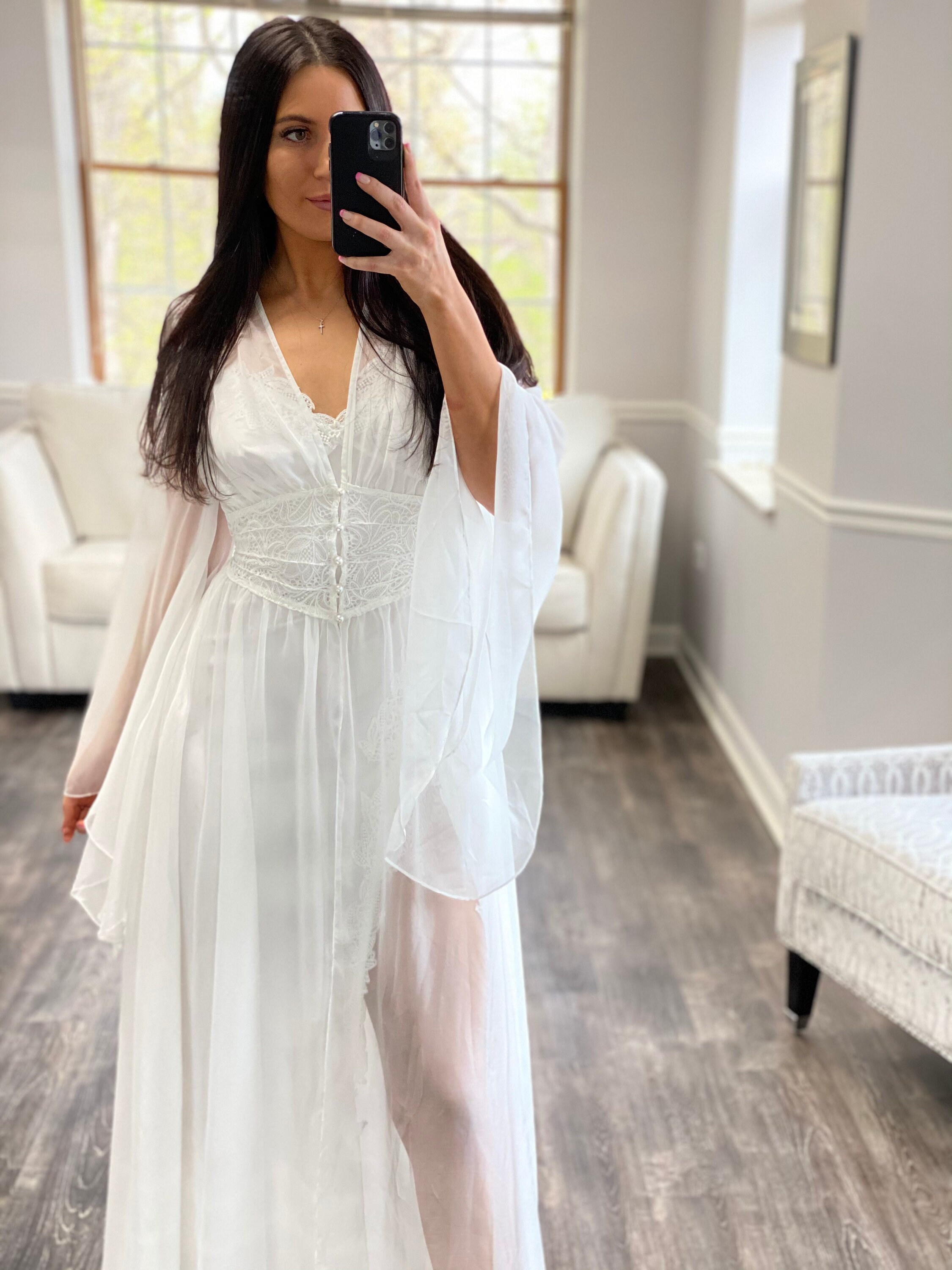 Bridal Robe, Bridal Negligee, Bridal Lingerie, Sexy Robe, Lace Robe