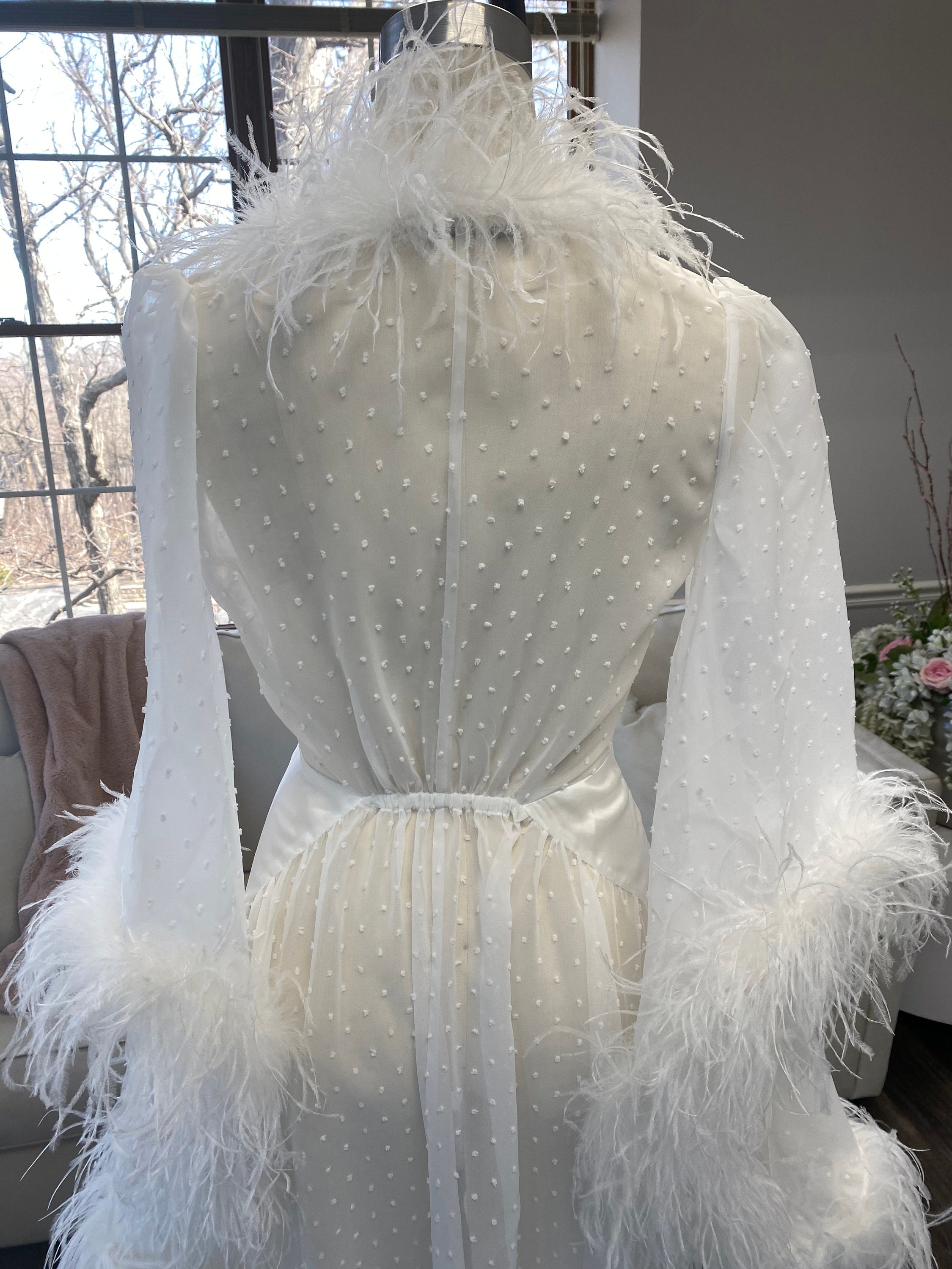 Ostrich Feather Robe/luxury Bridal Robe/negligee/ Boudoir - Etsy UK