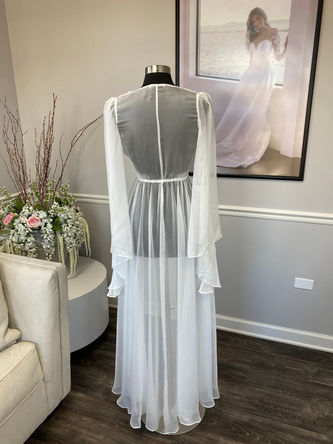 Bridal Robe, Bridal Negligee, Bridal Lingerie, Sexy Robe, Lace Robe