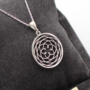 Rose Of Venus Symbol 925 Sterling Silver Necklace -  Rose Of Venus Pendant - Silver in Rose Of Venus - Sacred Yoga Pendant