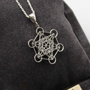 Metatron Symbol 925 Sterling Silver Necklace - Metatron Pendant - Silver in Metatron - Sacred Yoga Pendant - Metatron Figure