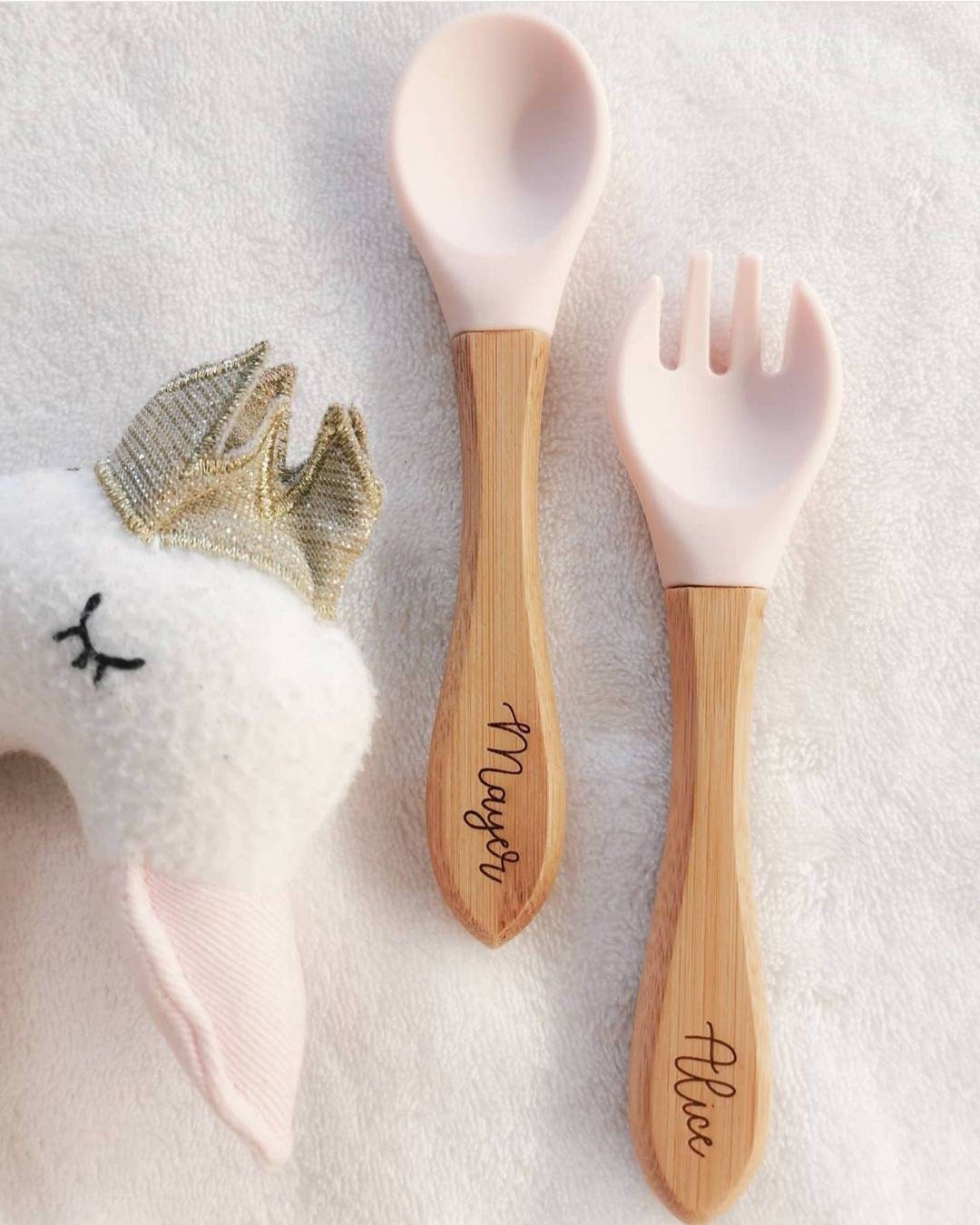 Set couverts bébé personnalisés /Fourchette et cuillère en bois/Cadeau de  naissance -  Canada