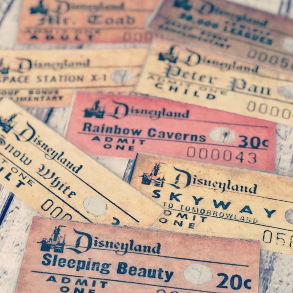 Vintage DisneyLand Replica Park Entry Ticket Bookmark