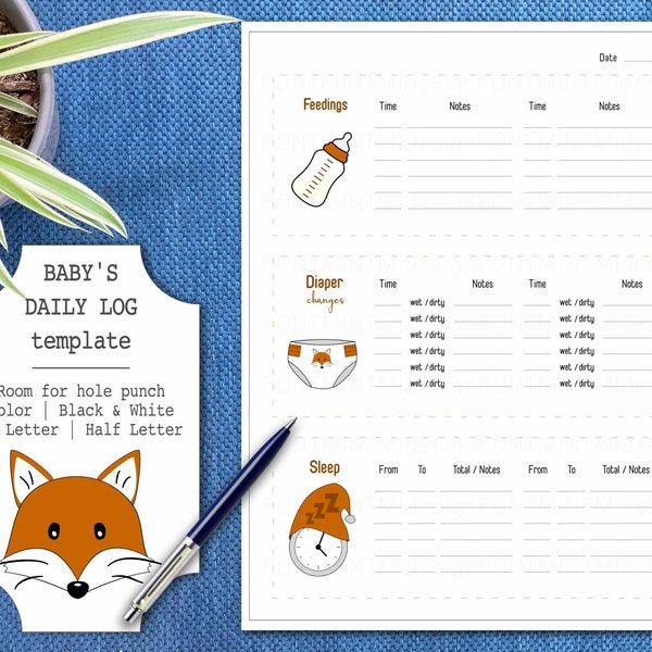 Daycare Sleep Chart for Infants Etsy