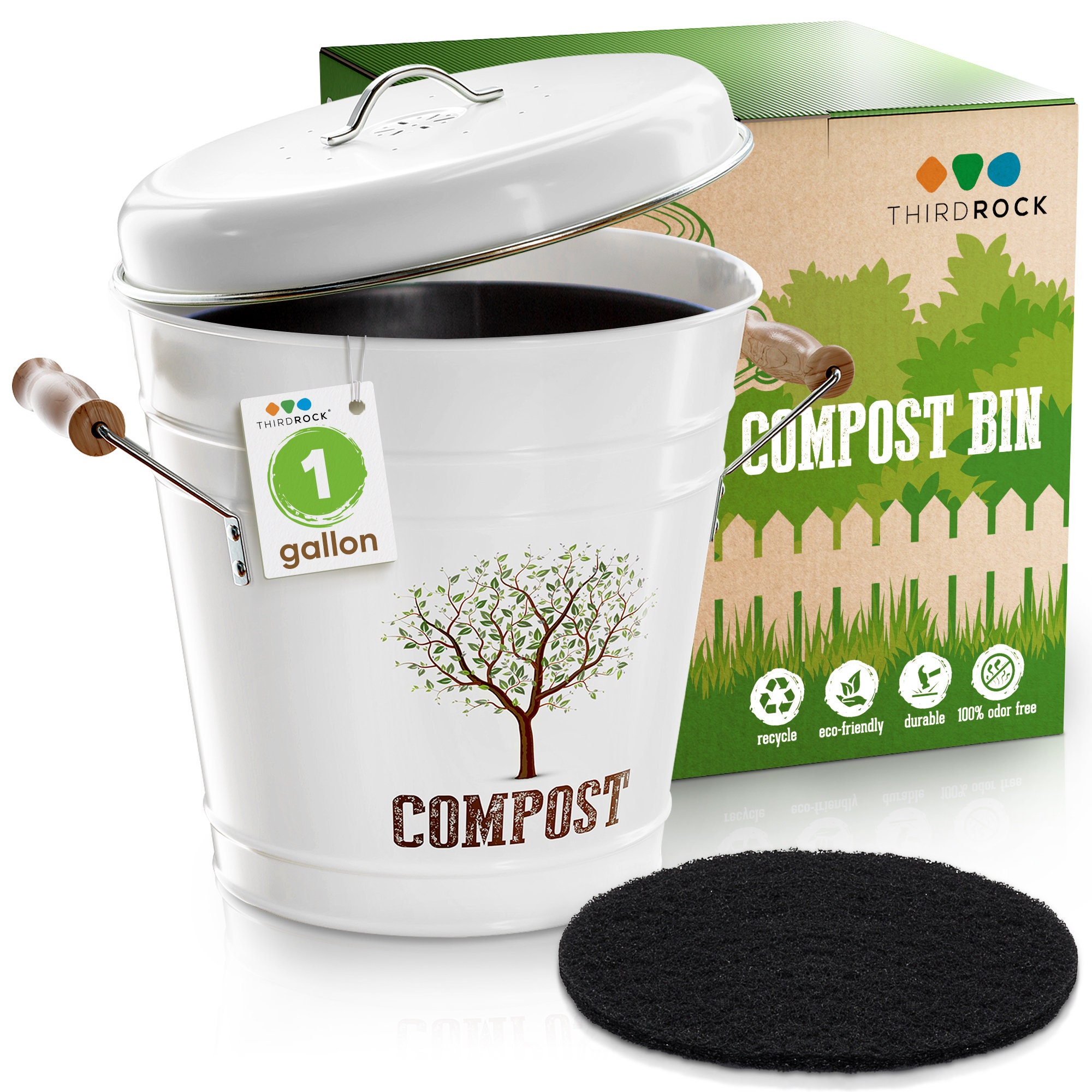 100% Compostable Trash Bags 1.6 Gallon/6 Liter Drawstring 125 Count BPI  ASTM D6400 Certified 