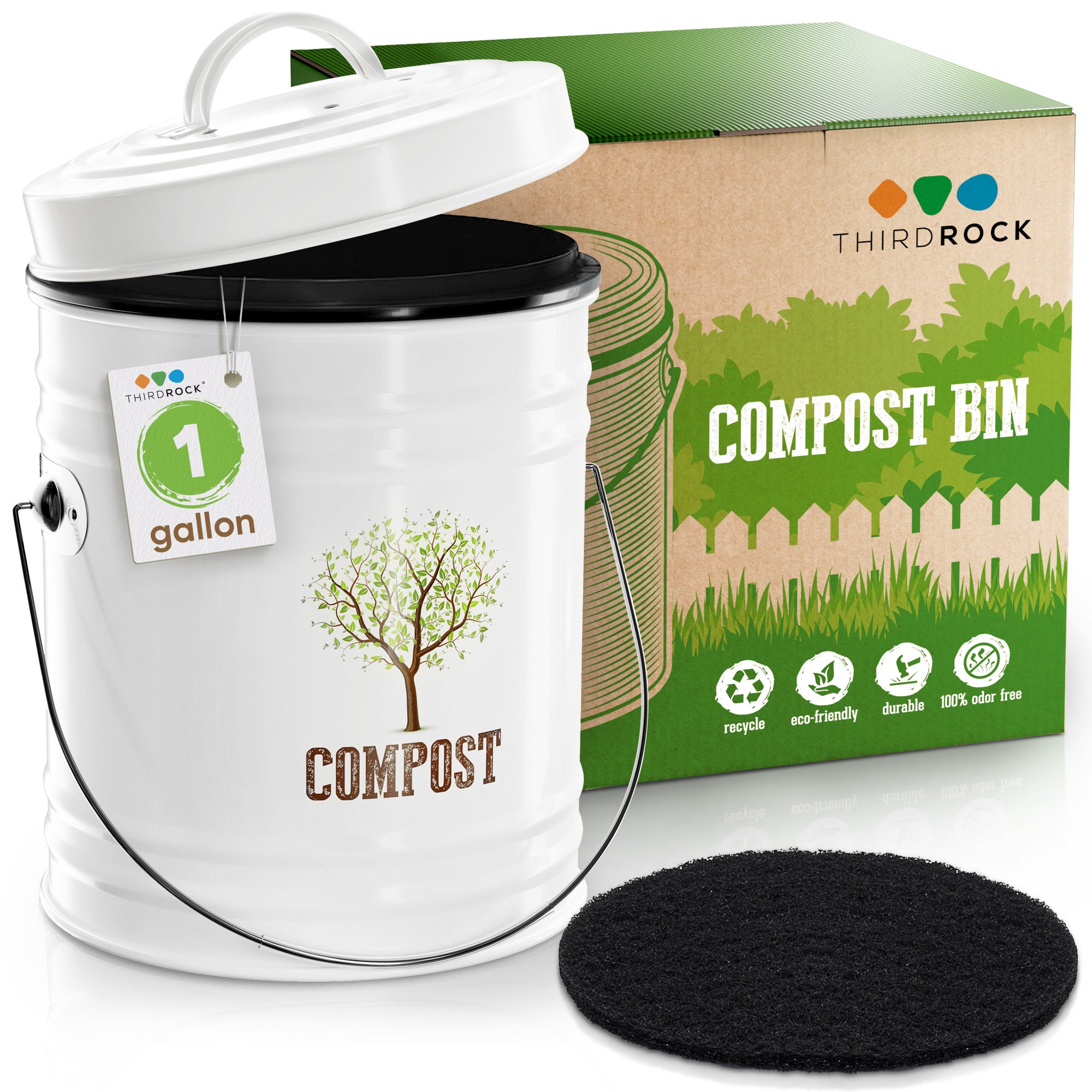 Bac à compost de cuisine de 2,4 gallons pour comptoir ou sous