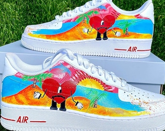 Un verano sin ti inspired Bad Bunny custom AF1 sneakers