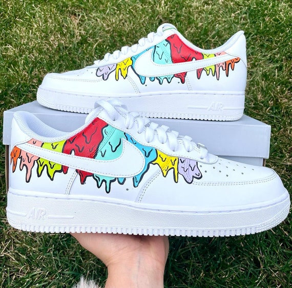 Nike Air Force 1 Color Gradient With Drops Custom Sneaker Color Gradient  Mit Drip Hand-painted Shoes Custom Sneaker AF1 - Etsy
