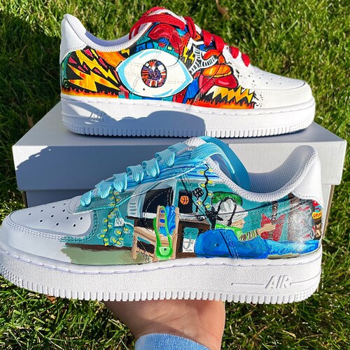 Bad Bunny Inspired Custom AF1 Sneakers Etsy